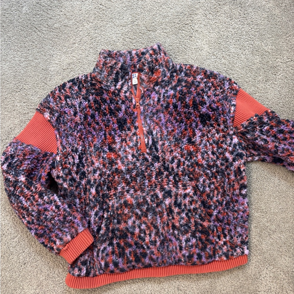JoyLab Vibrant Fuzzy Half-Zip Sweater